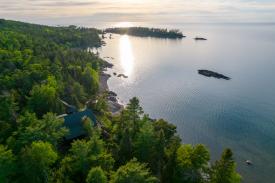 Aerial image from the Roses' house to Silver Island. Photo: Steph Tubman