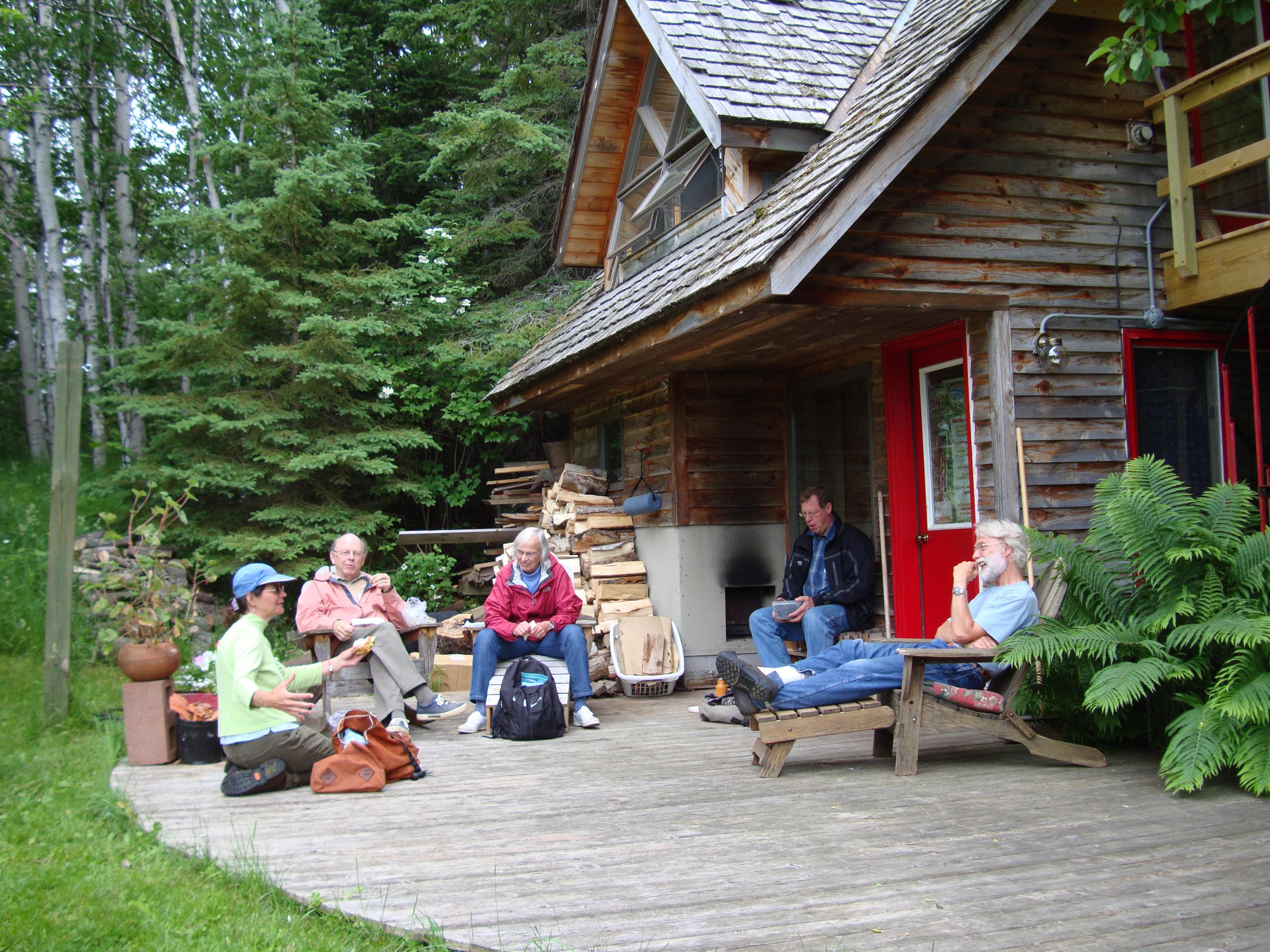 Terry lounging at the Hermitage with friends.