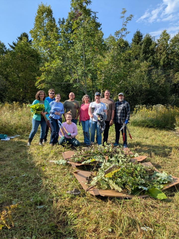 KLT stewardship team with MTU sustainability volunteer group in 2025